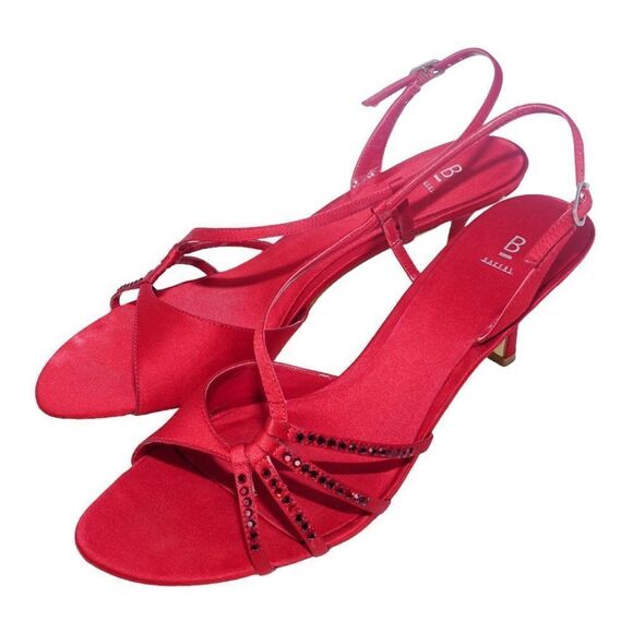 Bakers Red Mystery Strappy Sandal Heels, Size 11 - Picture 1 of 11